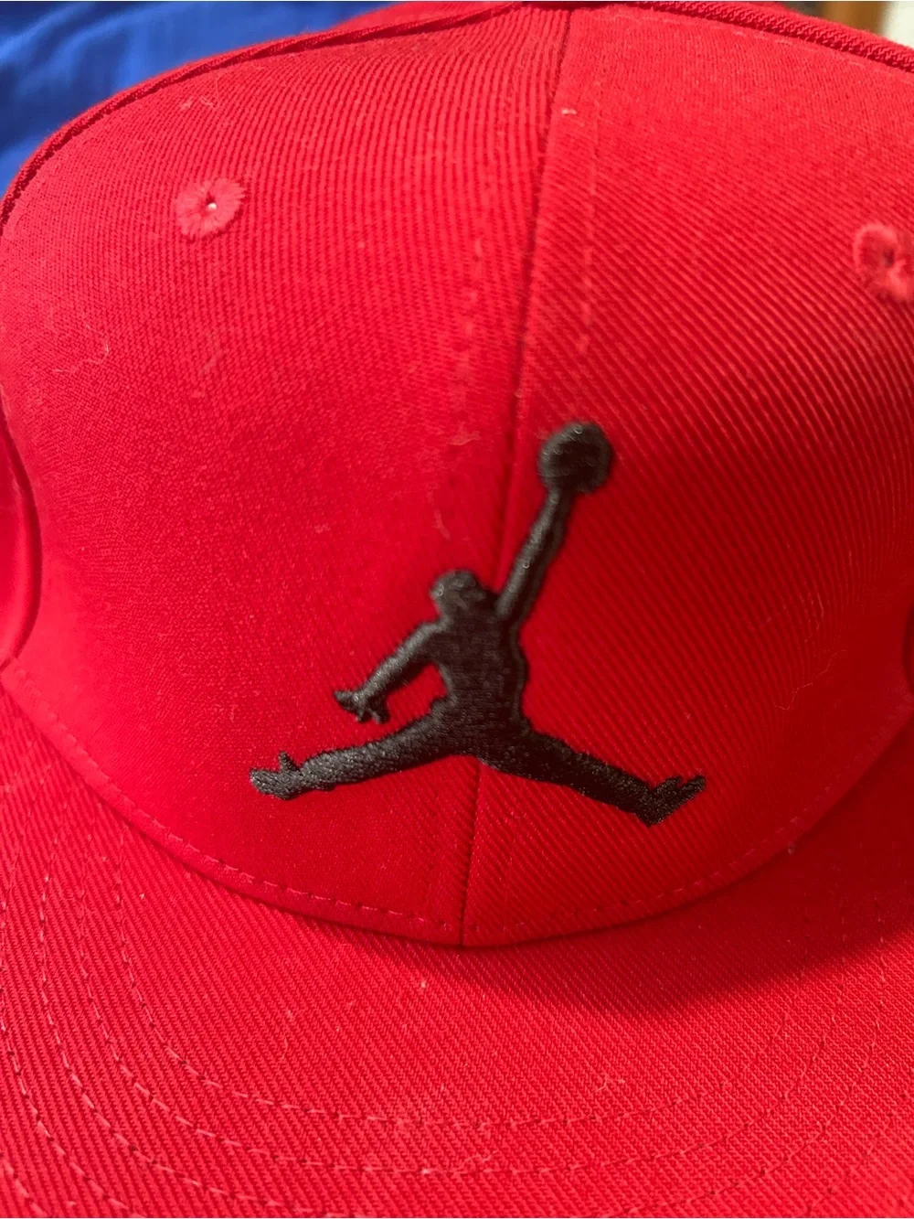 Jordan Red Snapback Hat with Black Jumpman